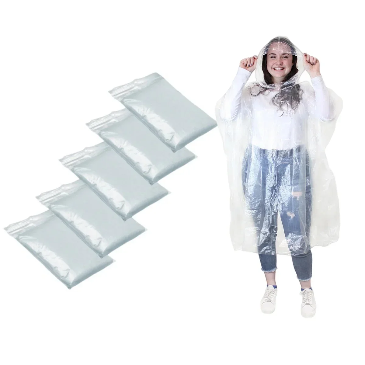 5/10 buah Ponco Hujan Sekali P - Emergency Poncho Rain ulasan dan harga