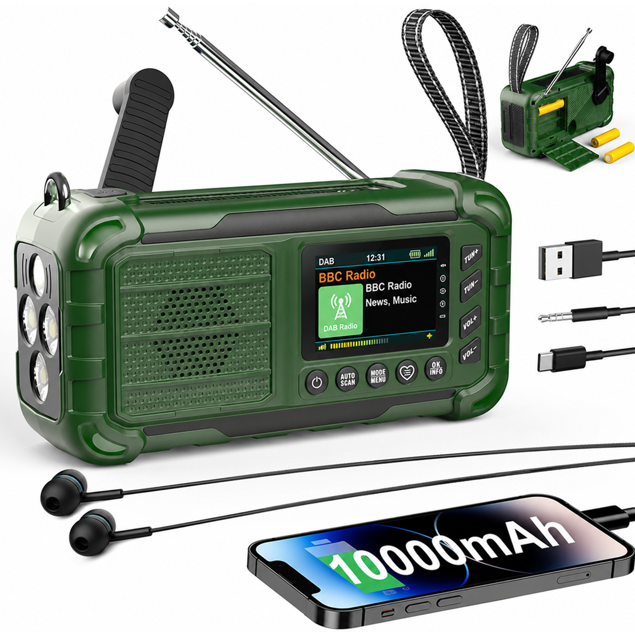 Radio Cuaca AM FM DAB Tenaga S - Solar Emergency Charger ulasan dan harga